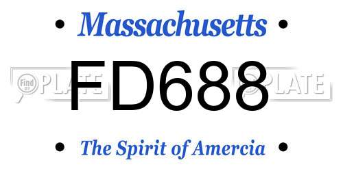 FD688 Massachusetts License Plate