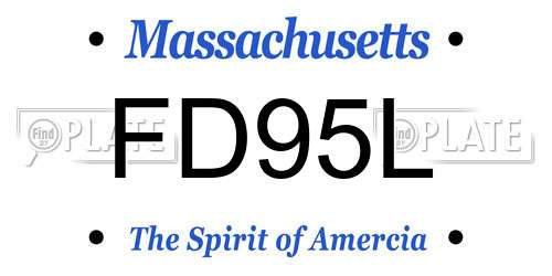 FD95L Massachusetts License Plate