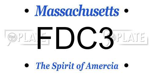 FDC3 Massachusetts License Plate