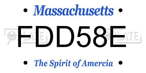 FDD58E Massachusetts License Plate