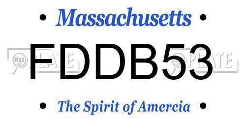 FDDB53 Massachusetts License Plate