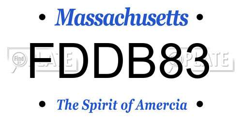 FDDB83 Massachusetts License Plate