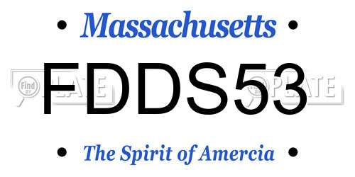 FDDS53 Massachusetts License Plate