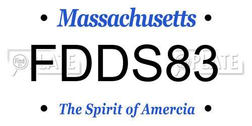 FDDS83 Massachusetts License Plate