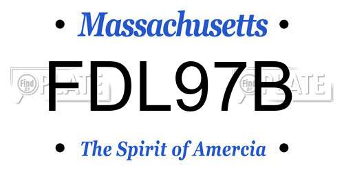 FDL97B Massachusetts License Plate