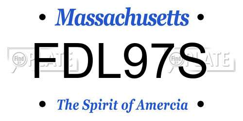 FDL97S Massachusetts License Plate
