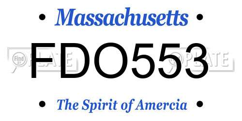 FDO553 Massachusetts License Plate