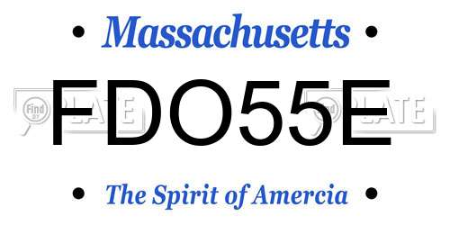 FDO55E Massachusetts License Plate