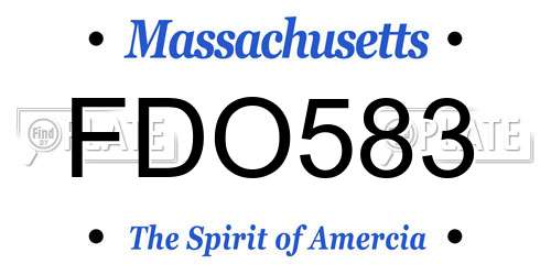 FDO583 Massachusetts License Plate