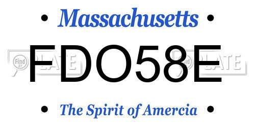 FDO58E Massachusetts License Plate