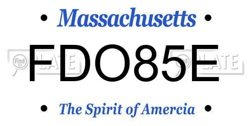 FDO85E Massachusetts License Plate