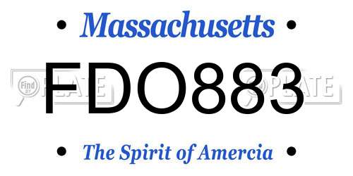 FDO883 Massachusetts License Plate
