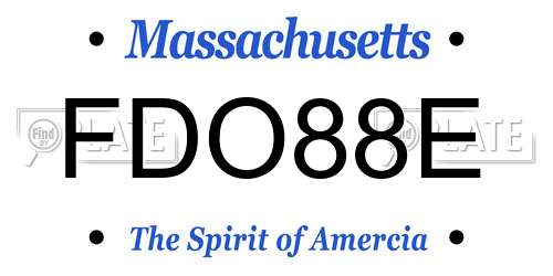 FDO88E Massachusetts License Plate