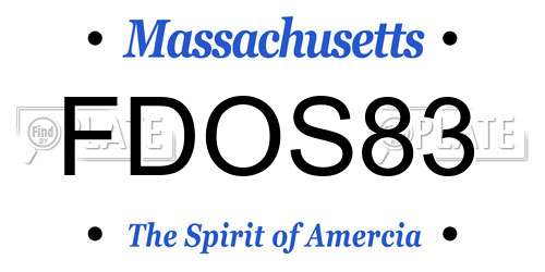 FDOS83 Massachusetts License Plate