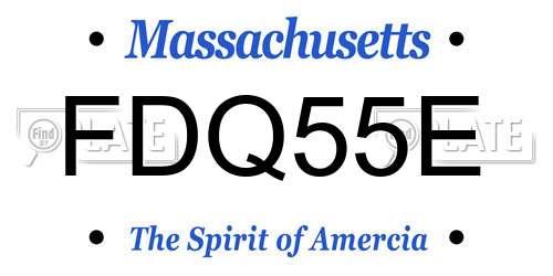 FDQ55E Massachusetts License Plate