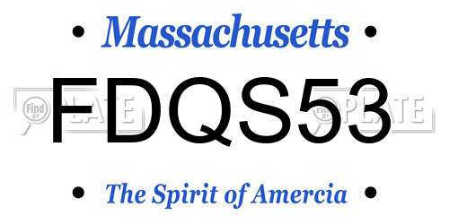 FDQS53 Massachusetts License Plate
