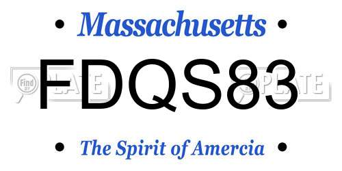 FDQS83 Massachusetts License Plate