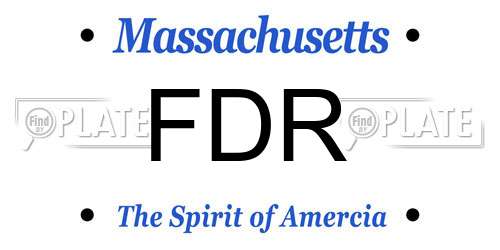 FDR Massachusetts License Plate