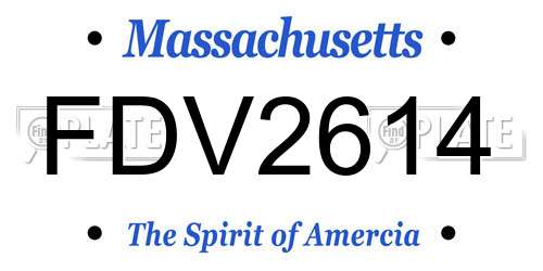 FDV2614 Massachusetts License Plate