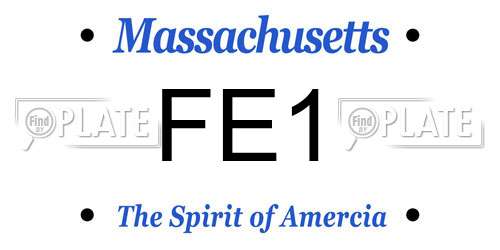 FE1 Massachusetts License Plate