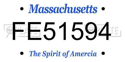 FE51594 Massachusetts License Plate
