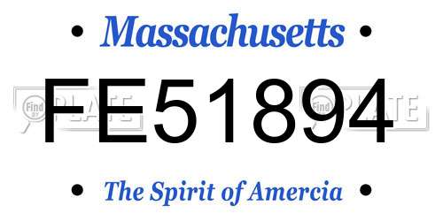 FE51894 Massachusetts License Plate