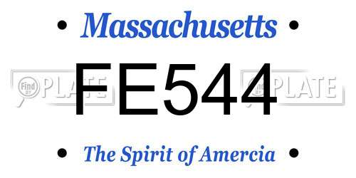 FE544 Massachusetts License Plate