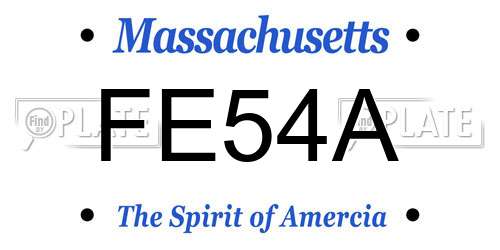 FE54A Massachusetts License Plate