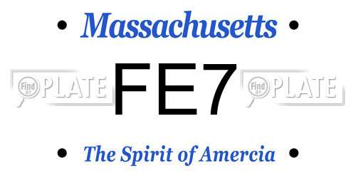 FE7 Massachusetts License Plate