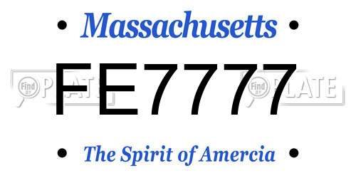 FE7777 Massachusetts License Plate