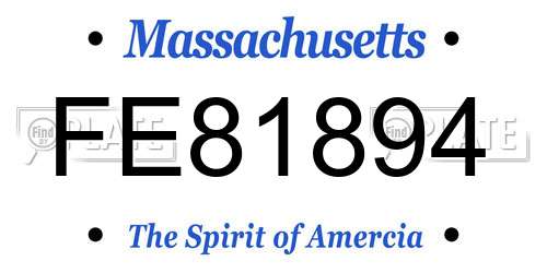FE81894 Massachusetts License Plate