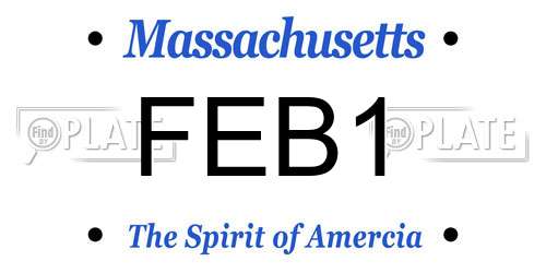 FEB1 Massachusetts License Plate