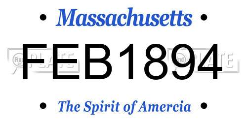 FEB1894 Massachusetts License Plate