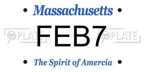 FEB7 Massachusetts License Plate