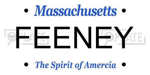 FEENEY Massachusetts License Plate