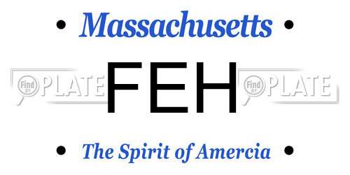 FEH Massachusetts License Plate