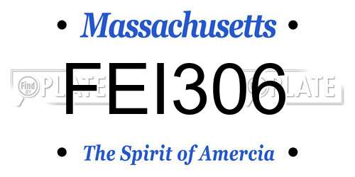 FEI306 Massachusetts License Plate