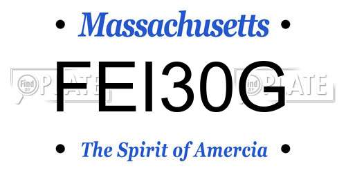 FEI30G Massachusetts License Plate