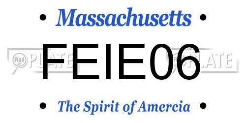FEIE06 Massachusetts License Plate
