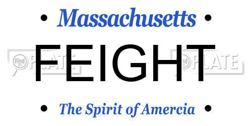 FEIGHT Massachusetts License Plate