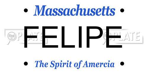 FELIPE Massachusetts License Plate