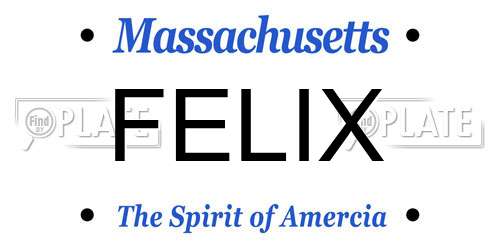 FELIX Massachusetts License Plate