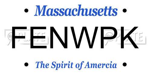 FENWPK Massachusetts License Plate