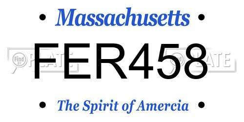 FER458 Massachusetts License Plate
