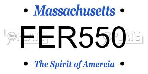 FER550 Massachusetts License Plate