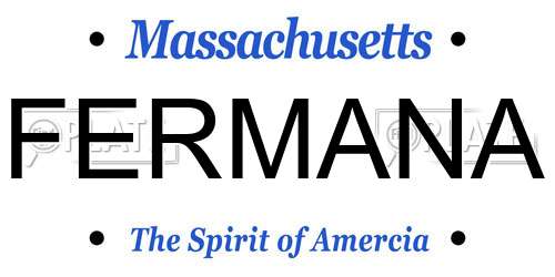 FERMANA Massachusetts License Plate