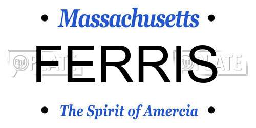 FERRIS Massachusetts License Plate