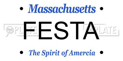 FESTA Massachusetts License Plate