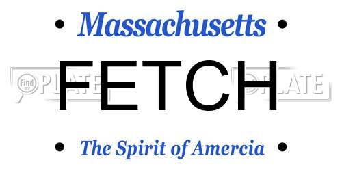 FETCH Massachusetts License Plate