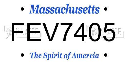FEV7405 Massachusetts License Plate